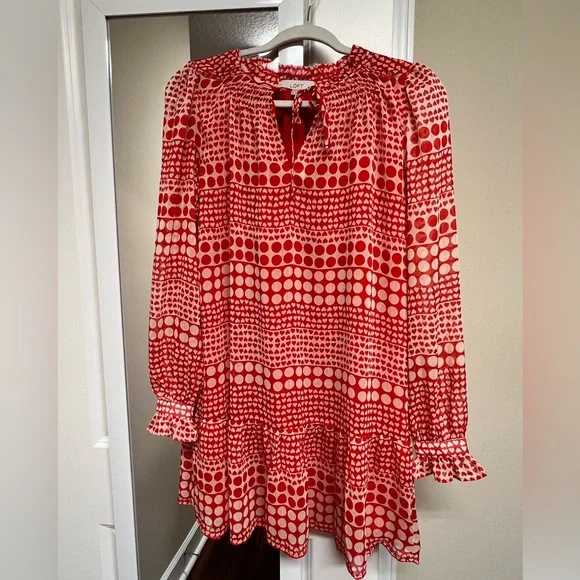 Loft Red and white Dress